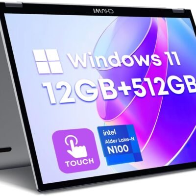 CHUWI MiniBook X 2-in-1 Touchscreen Laptop 10.51″, 512GB SSD 12GB RAM, Intel N100 (up to 3.4GHz), Windows 11 Convertible Laptop, 1TB SSD Expand,1920×1200, Backlit Keyboard, WiFi 6, BT5.2, Webcam