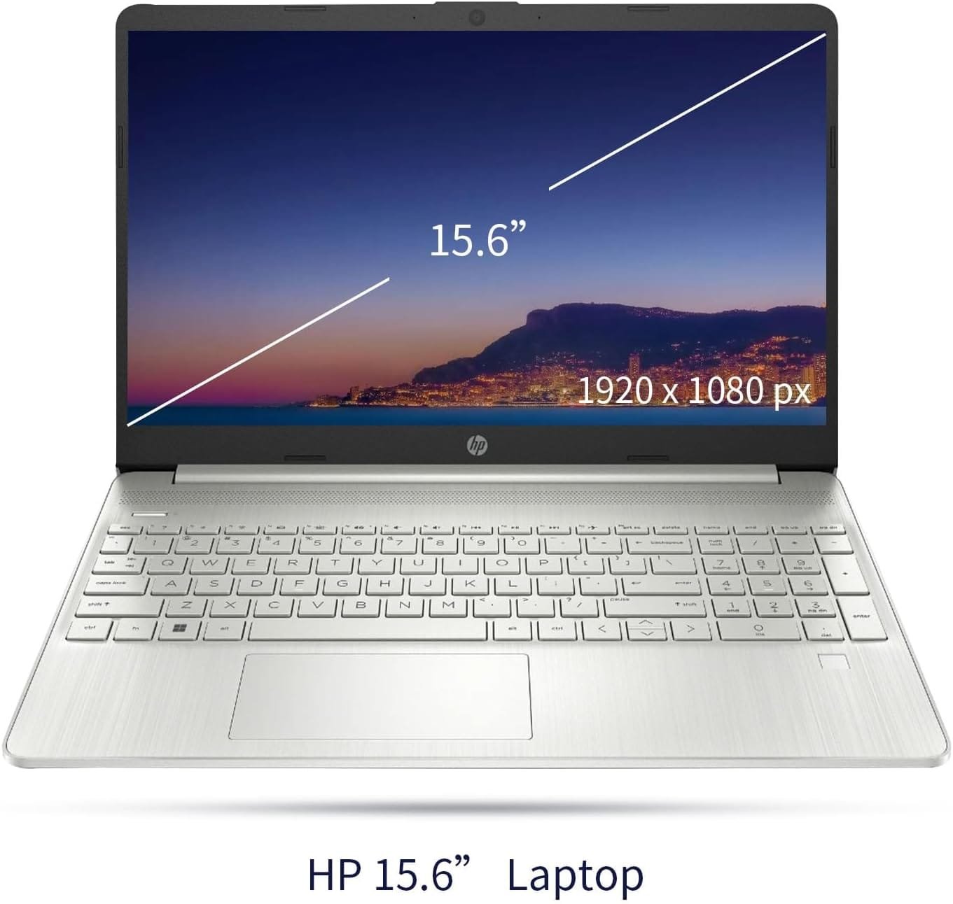 HP Essential Laptop, 15.6" FHD Display, Intel Core i3-1215U, 12GB RAM, 512GB PCIe SSD, Fingerprint Reader, Webcam, Type-C, HDMI, SD Card Reader, Wi-Fi, Windows 11 Home, Silver - Image 2
