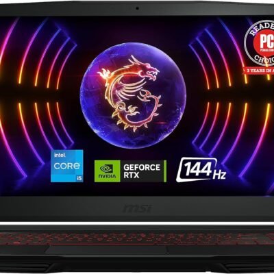 MSI Thin GF63 Gaming Laptop: Intel Core i5-12450H GeForce RTX 2050, 15.6″ FHD, 144Hz, 8GB DDR4, 512GB NVMe SSD, Type-C USB 3.2 Gen 1, Cooler Boost 5, Win 11 Home: Black 12UCX-484US