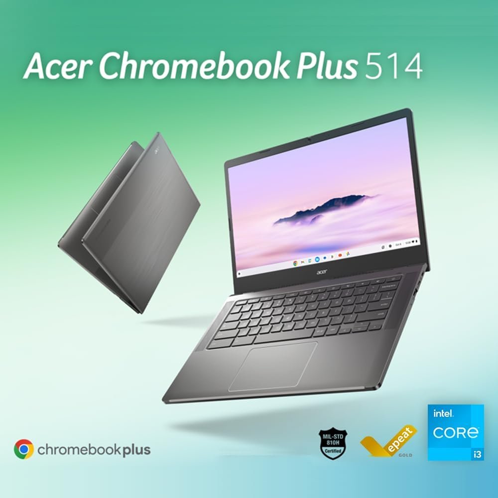 Acer Chromebook Plus 514 Laptop with Google AI ? 14" Full HD 1920 x 1080 IPS Touch Display | Intel Core i3-N305 | 8GB LPDDR5 | 128GB SSD | Wi-Fi 6E | FHD Camera | Chrome OS | CB514-4HT-375Z - Image 6