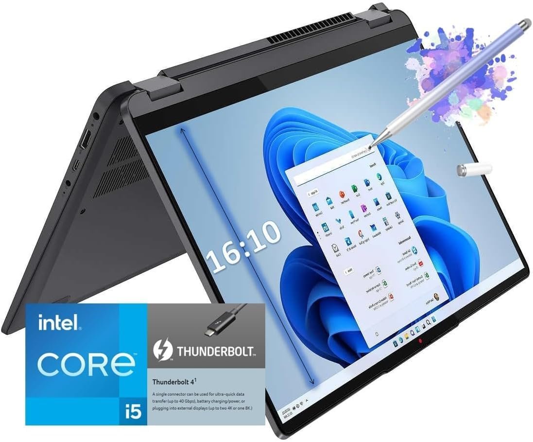 Lenovo IdeaPad Flex 5i 14" FHD(1920 x 1200) IPS Touchscreen 2-in-1 Laptop, Intel Core i5-1235U, Backlit KB, Wi-Fi 6, Fingerprint, Thunderbolt? 4, w/Stylus (8GB RAM | 512GB SSD)