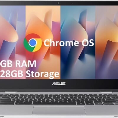 ASUS Chromebook 14 Laptop (14″ FHD Anti-Glare, Intel Celeron N4500, 4GB RAM, 128GB Storage (64GB eMMC+ 64GB IST SD Card)), Home & Student, IST HUB, 12-Hour Long Battery Life, Webcam, Wi-Fi, Chrome OS