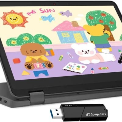 Lenovo Chromebook 300e Yoga 11.6″ 2-in-1 Touchscreen (8-Core Kompanio 520, 4GB RAM, 96GB Storage), Ruggedized & Water Resistant, Convertible Students & Education Laptop, IST Pen, Webcam, Chrome OS