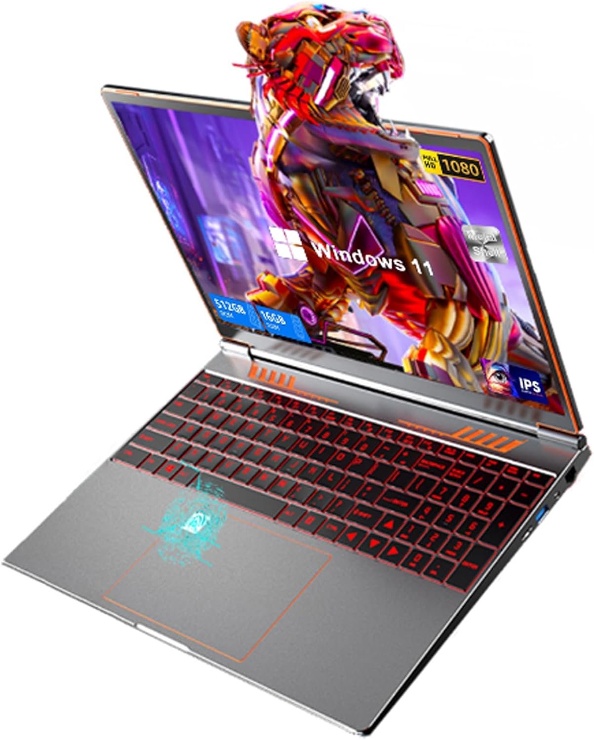 16-inch Gaming Laptop, 16GB DDR4, 512GB SSD, Intel N95, Windows 11, Backlit Keyboard, 1920P IPS Display