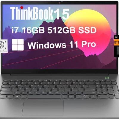 Lenovo ThinkBook 15 Gen 4 Business Laptop (15.6″ FHD, 12th Gen Intel 10-Core i7-1255U, 16GB RAM, 512GB SSD), 1080p Webcam, Fingerprint, IST SD Card, Wi-Fi 6, Ethernet, Win 11 Pro, Grey