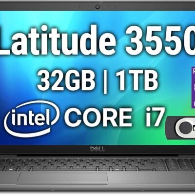 Oemgenuine 2024 Dell Latitude 3550 Business Laptop FHD 15.6?, Intel 10 Core i7-1355U, 32GB DDR5, 1TB NVMe, WiFi 6 + BT, RJ-45, Backlit, HD Webcam, W11P, w/USB Drive