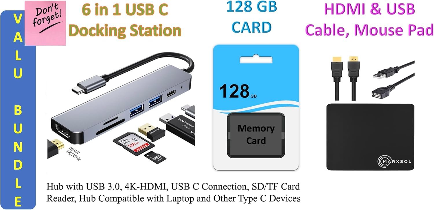 HP New 14" HD Light Thin Laptop Student Business, Quad-Core Intel N4120, 8GB RAM, 192GB (64GB eMMC+ 128GB Card), Webcam, Wi-Fi, Long Battery, Windows 11S + 1 Year Office 365, White+MarxsolAccessory - Image 2