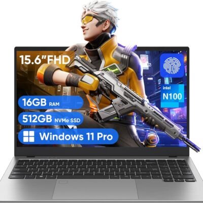 Laptop, 15.6″ 1920×1080 FHD IPS Display, 16GB DDR5 RAM/512GB NVMe SSD, Intel N100 Quad Core, Windows 11 laptops Computers, 2.4/5G WiFi, Bluetooth 5.0