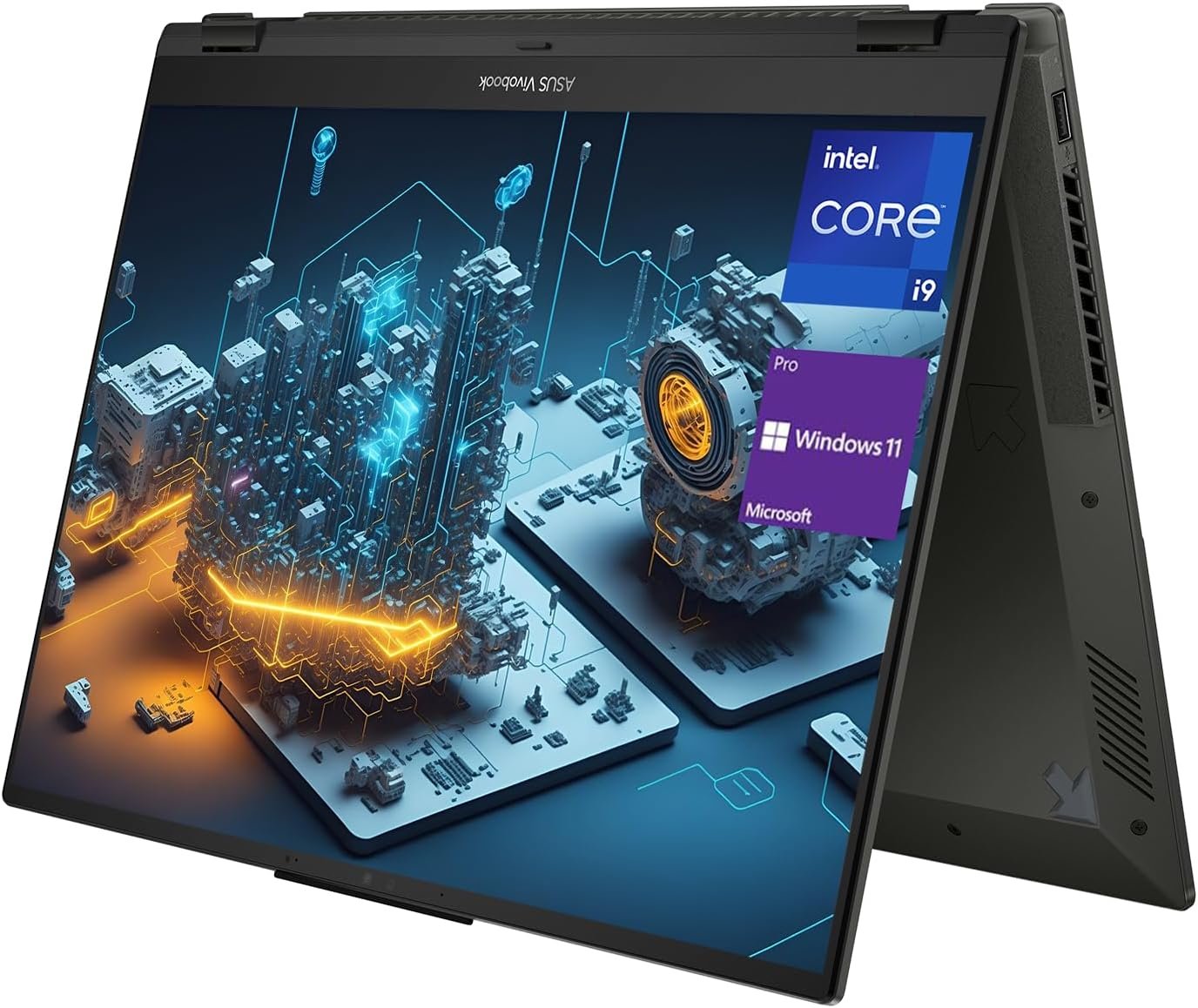 ASUS Business Vivobook S 16 Flip 2-in-1 Laptop, 16" WUXGA Touchscreen, Intel Core i9-13900H, 32GB SSD, 2TB SSD, Webcam, HDMI, Wi-Fi 6, Windows 11 Pro, Midnight Black