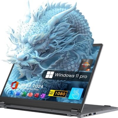 EYY 2 in 1 Laptop Computer, 15.6″ 16GB DDR4 512GB SSD Touchscreen Notebook, AMD Ryzen R3 3200U(Up to 3.5 GHz), Radeon Vega 3, 1920×1080 FHD Display, Windows 11 Pro, Wifi, BT5.1 RJ45, Blacklit Keyboard