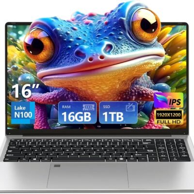 Gaming Laptop, 16 Inch Laptop, Laptops with N100, Laptop Computer 16GB DDR5 1TB SSD, Laptop Gamer for Fingerprint Unlock Backlit Keyboard Lap top Full HD 1920X1080 Display WiFi 6 for Business
