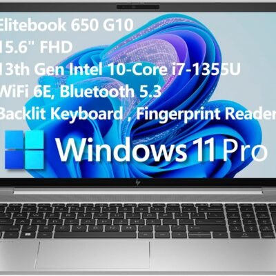 HP Elitebook 650 G10 Business Laptop Computer, 15.6″ FHD, 13th Gen Intel 10-Core i7-1355U CPU, 32GB DDR4 RAM, 1TB PCIe SSD, WiFi 6E, BT 5.3, Backlit KB, Fingerprint Reader, Windows 11 Pro