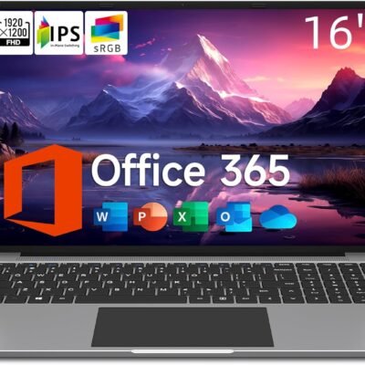 jumper Laptop, 16 Inch FHD IPS 1200p Screen, 5305U Processor, Office 365 1-Year Subscription, 4GB RAM 128GB Storage, Windows 11 Computer with Stereo Speakers, 1TB SSD Slot Expansion, HDMI.