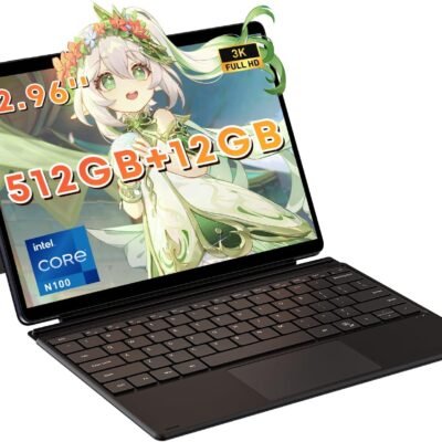 CHUWI 2024 Hi10 Max 2 in 1 Tablet, 12.96″ Windows 11 Touchscreen Tablet with Keyboard, 512GB SSD 12GB LPDDR5 RAM,Intel N100(up to 3.4GHz),3K FHD IPS,WiFi 6,Bluetooth 5.2,Dual Camera,HDMI,Type C,USB3.2