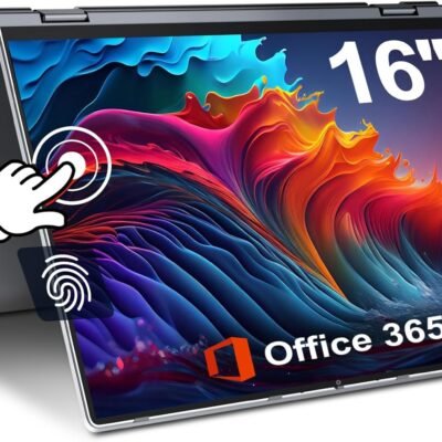 jumper 2 in 1 Laptop, 16 inch Convertible Laptop Computer with IPS FHD 360 Degree Touchscreen, 640GB Storage, 16GB RAM, Fingerprint Reader, Backlit Keyboard, Celeron N5095, 53.2WH