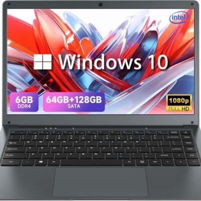 14″ FHD Lightweight Laptop, Intel Celeron N3350 Laptop Computer, 6GB LPDDR4 RAM 192GB(64GB eMMC/128GB SSD), WI-FI 5, BT5.0, HD Camera, Windows 10 Laptop Computer for Home & Study