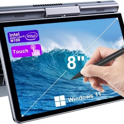 2-in-1 Mini Laptop | 8-Inch Touchscreen Portable Small Pocket Computer | Intel 12th Gen N100 Processor | 12GB DDR5 RAM 1TB SSD | PD 30W Charging | WiFi6 BT5.2 |Backlit Keyboard |Windows 11