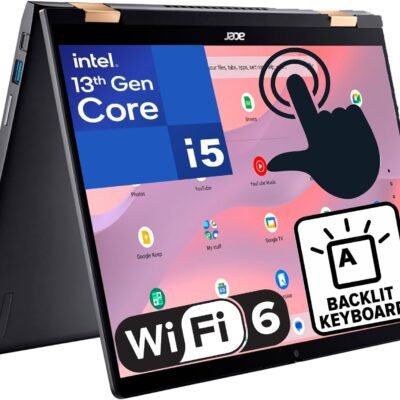 Acer Chromebook Spin 714 14″ Touchscreen FHD+ 2-in-1 Laptop, 13th Gen Intel 10-Core i5-1335U (Beat i7-1270P), 8GB LPDDR4X RAM, 256GB PCIe SSD, WiFi 6, Bluetooth 5.2, Backlit Keyboard, Chrome OS, BROAG