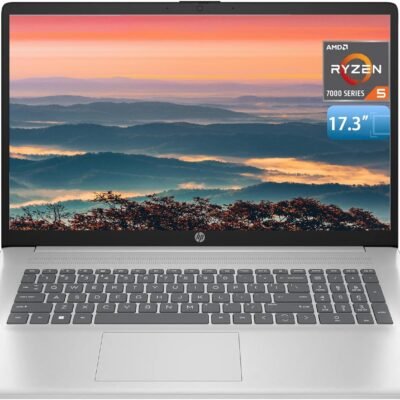 HP 17 Laptop, 17.3″ FHD Display, 32GB RAM, 1TB SSD, AMD Ryzen 5 Processor(Beats i7-1165G7, Up to 4.3GHz), Webcam, Numeric Keypad, Long Battery Life, Windows 11 Home, Alpacatec Accessories, Silver