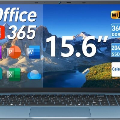 15.6 Inch Laptops, 11 Home Laptop Computers with 36GB RAM 128GB EMMC+2048GB SSD, Celeron N5095 Quad-Core, 1 Year Office 365, 180? Viewing, WiFi 6, USB 3.2 * 3, HDMI, Type-C, 7000mAh(Gray)