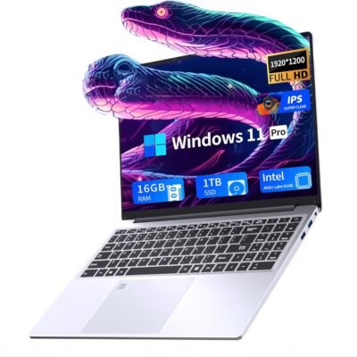 16 Inch Laptop Computer | Gaming Laptop | 16GB RAM 1TB SSD | N100 Processor | FHD 1920 * 1200 | 180 Angle Open | Backlit | BT4 WIFI5 | Windows 11 Pro | Fingerprint Unlock | UHD Graphics 750 MHz