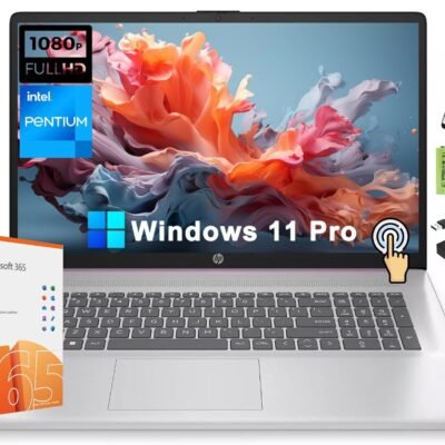 HP 17 17.3″ Touchscreen HD+ Business Laptop Computer, Intel Pentium N200(Up to 3.7Ghz), 32GB RAM, 1TB SSD, WiFi 6, Bluetooth 5.3, 1-Year Office 365, HDMI, Windows 11 Pro S, w/Stylus Pen+Hub+Battery