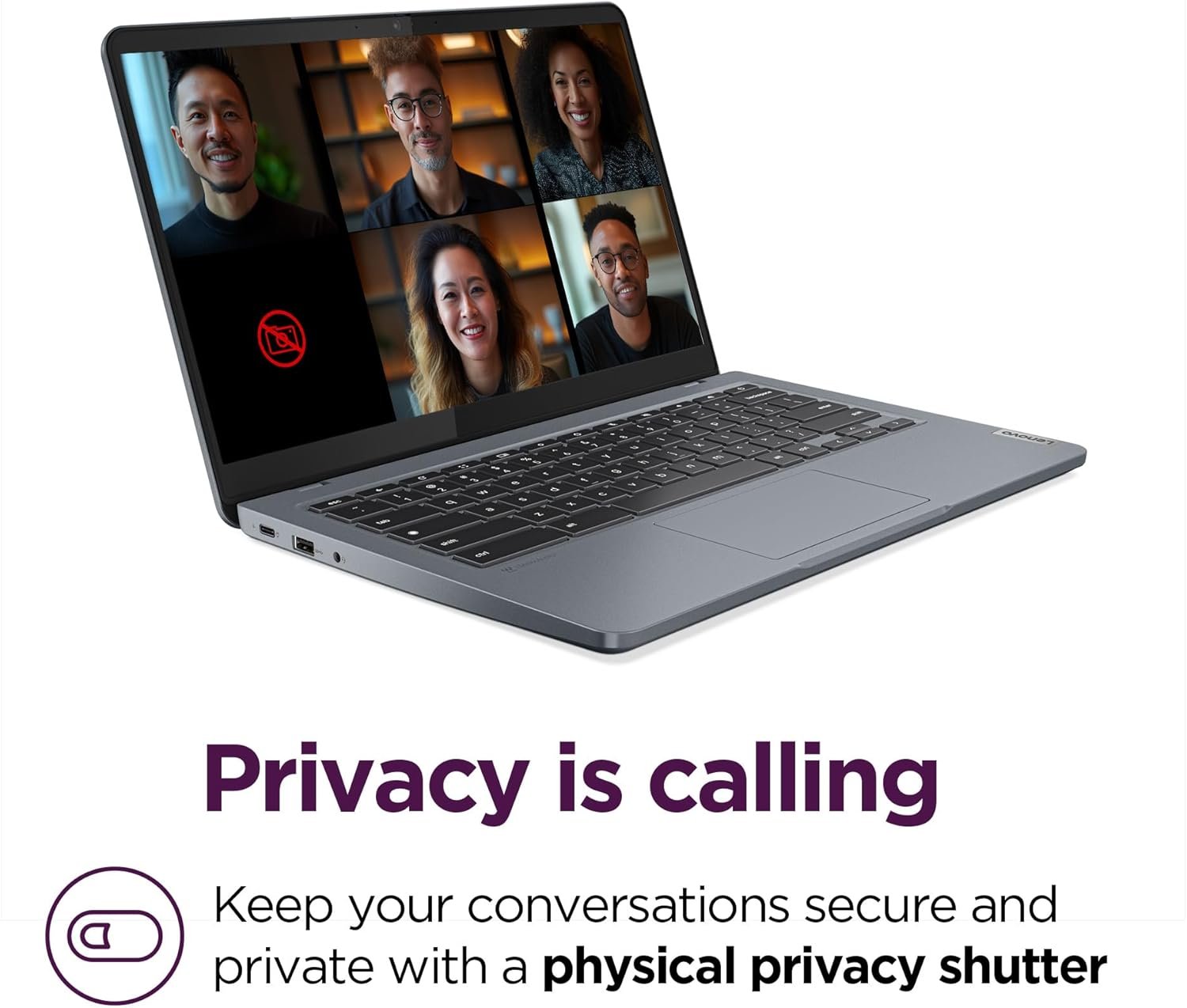 Lenovo IdeaPad Slim 3i Chromebook Plus - 2024 - Lightweight Laptop - Waves MaxxAudio? - 14" FHD Display - HD 1080p Camera - 8GB Memory - 256GB Storage - Intel? Core? i3-N305 - Storm Grey - Image 4