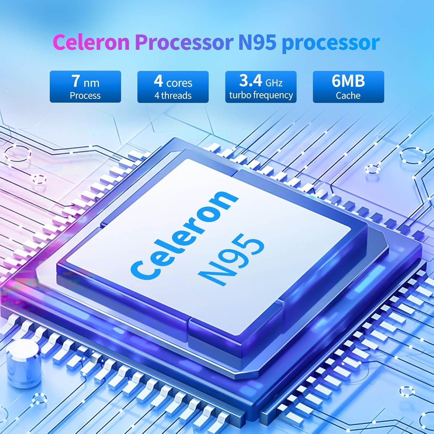 15.6 Inch Laptop Computer,Gaming Laptop,16GB RAM 1TB SSD,N95 Processor (up to 3.4GHz),Traditional Computers,FHD 1920 x 1080, Supports 180 Angle Opening, Bluetooth, Backlit Keyboard - Image 2