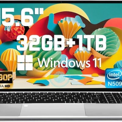 2025 Latest 15.6” Windows 11 Laptop Computer, 512GB SSD 32GB Dual-Channel RAM, Intel Quad-Core Processor(2.0-2.9GHz), 1080P IPS FHD, Backlit Keyboard, Webcam, HDMI, WiFi, Bluetooth, TF Card