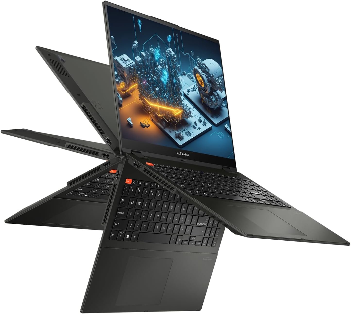 ASUS Business Vivobook S 16 Flip 2-in-1 Laptop, 16" WUXGA Touchscreen, Intel Core i9-13900H, 32GB SSD, 2TB SSD, Webcam, HDMI, Wi-Fi 6, Windows 11 Pro, Midnight Black - Image 4