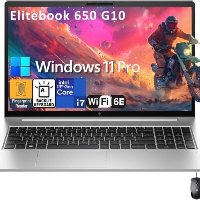 HP Elitebook 650 G10 15 15.6″ FHD Business Laptop Computer, 13th Gen Intel 10-Core i7-1355U, 32GB DDR4 RAM, 1TB PCIe SSD, WiFi 6E, BT5.3, Backlit Keyboard, Fingerprint Reader, Windows 11 Pro, AZ-XUT