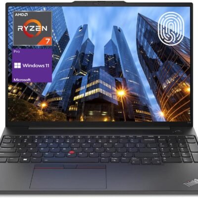 LENOVO ThinkPad E16 Gen 1 Business Laptop, 16″ FHD+ Display, AMD Ryzen 7 7730U, 40GB RAM, 1TB SSD, Backlit Keyboard, Fingerprint Reader, HDMI, RJ-45, Wi-Fi 6, Windows 11 Pro, Black