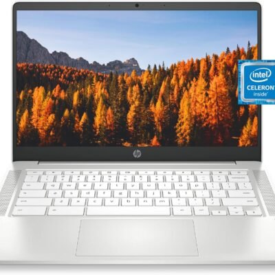 HP Chromebook 14 Laptop, Intel Celeron N4020, 4 GB RAM, 32 GB eMMC, 14? HD Micro-Edge Display, Chrome OS, Thin & Portable, 4K Graphics, Snow White Keyboard (14a-na0023nr, 2021, Ceramic White)