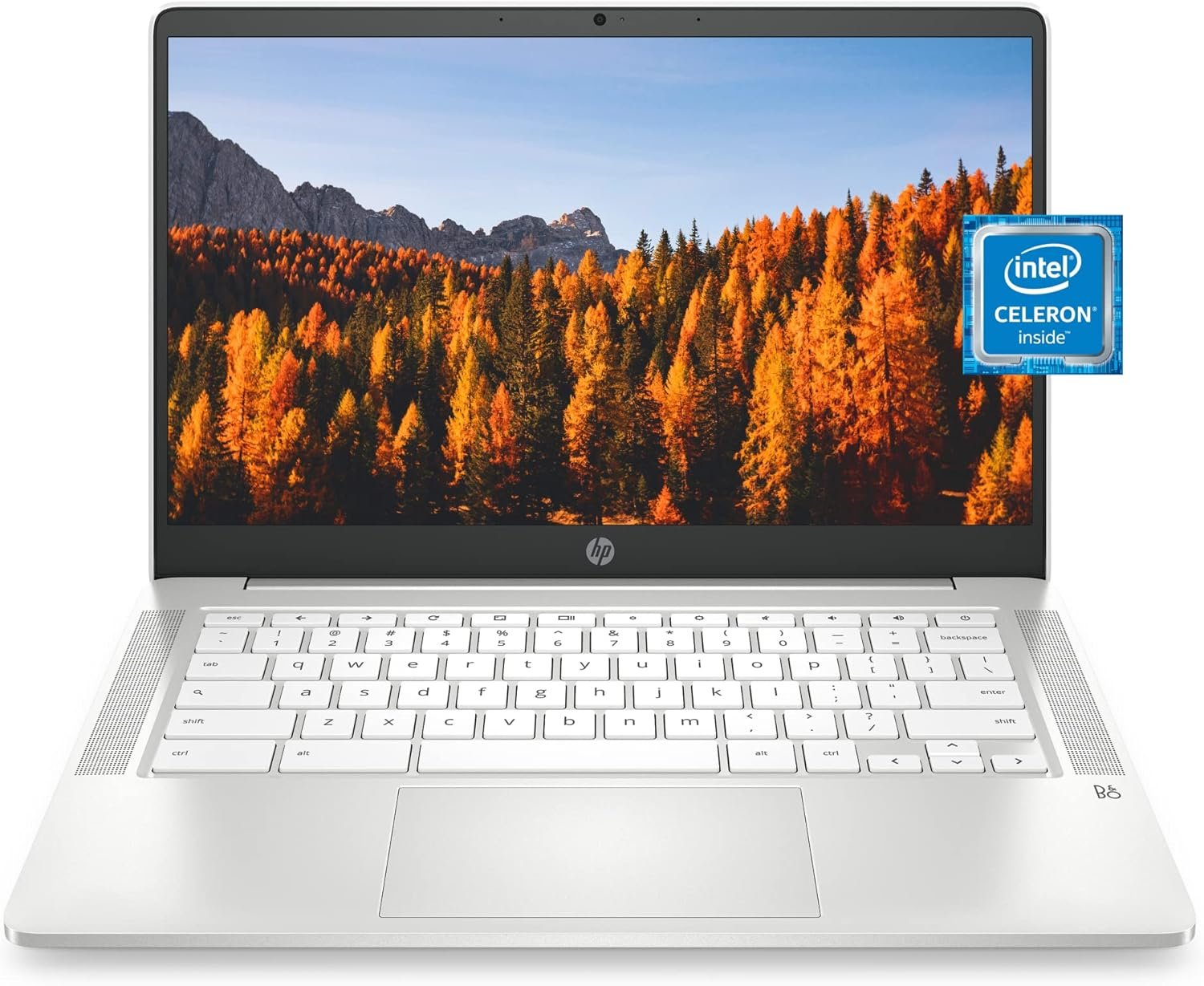 HP Chromebook 14 Laptop, Intel Celeron N4020, 4 GB RAM, 32 GB eMMC, 14? HD Micro-Edge Display, Chrome OS, Thin & Portable, 4K Graphics, Snow White Keyboard (14a-na0023nr, 2021, Ceramic White)