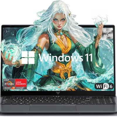Gaming Laptop,AMD Ryzen 7 5825U Processor(8C/16T,Up to 4.5Hz),16GB DDR4 512GB M.2 2280 NVMe SSD High Performance Gaming Laptopr for Business, Officeand Light Gaming