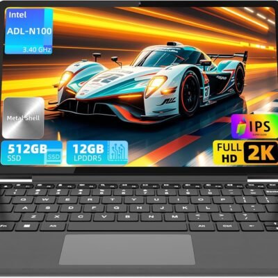jumper 2025 New 2-in-1 Laptop/Tablet, 12 Inch 2K FHD IPS Touchscreen, Quad-core N100, 12GB DDR5 RAM 512GB SSD, Windows 11 Tablet with Magnetic Keyboard, Dual Stereo Speakers, Dual Camera, 2 Type-C