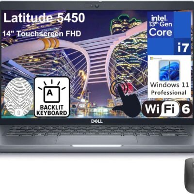 Dell Latitude 14 5450 5000 14″ Touchscreen FHD Business Laptop Computer, 13th Gen Intel 10-Core i7-1355U, 32GB DDR5 RAM, 1TB PCIe SSD, WiFi 6, Backlit Keyboard, Fingerprint Reader, Windows 11 Pro